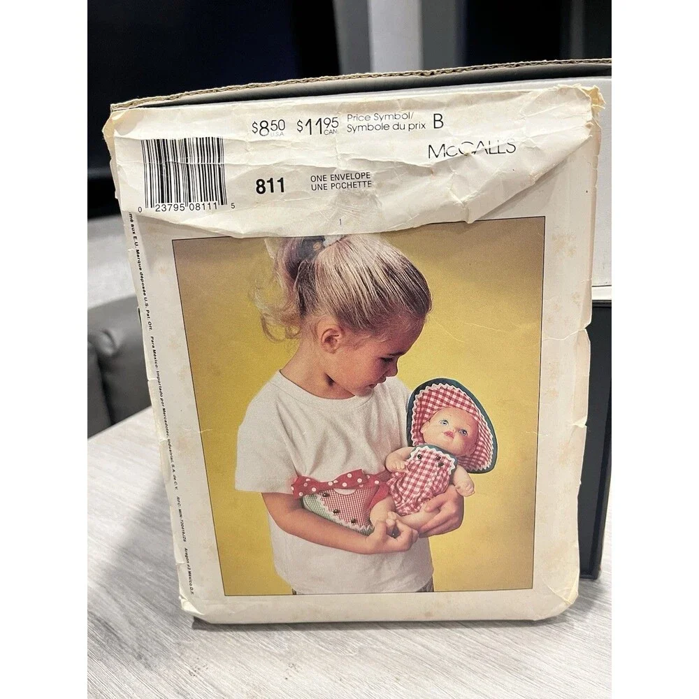 Water Babies Doll Clothing 811 McCalls Sewing Pattern VTG Dress Bonnet